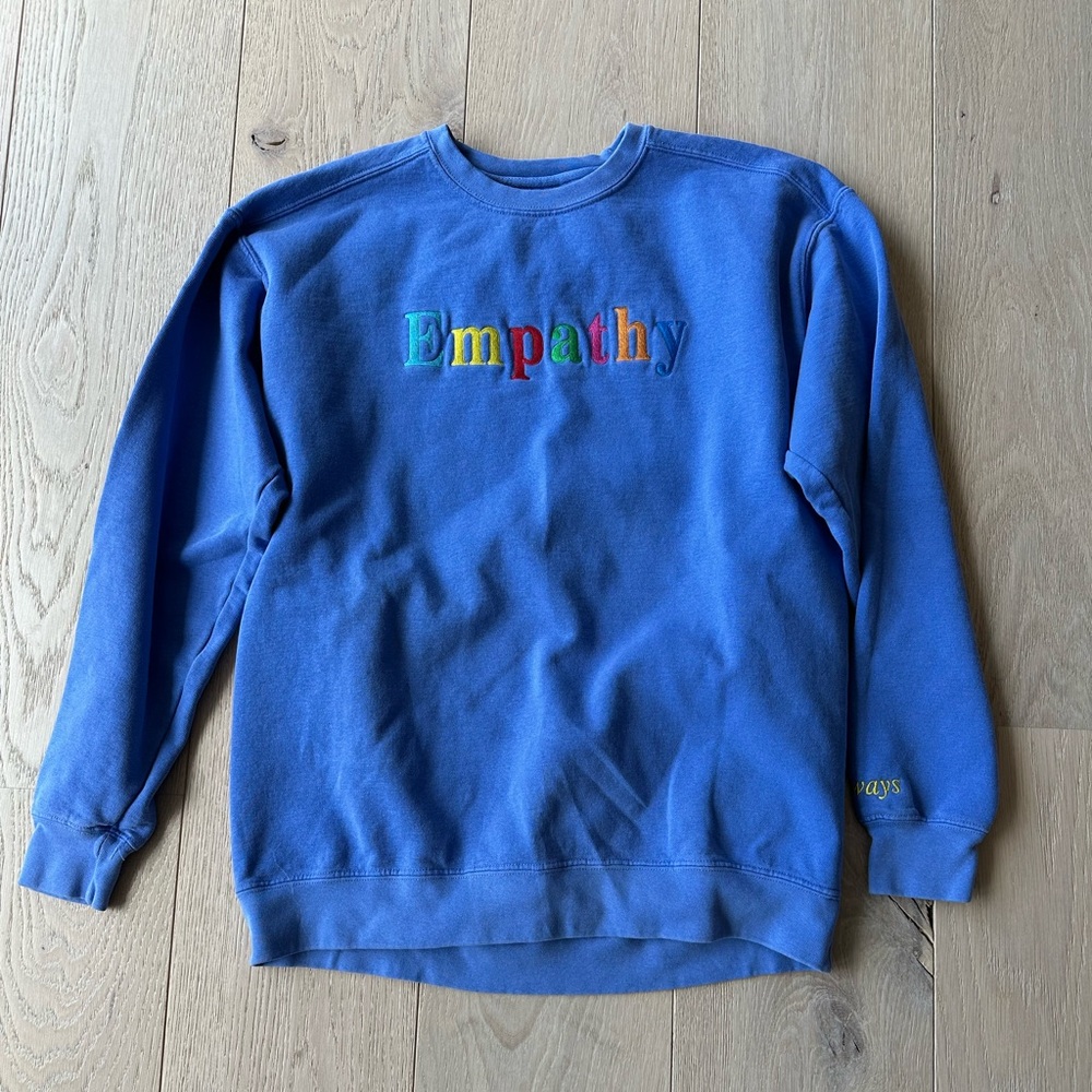 The Mayfair Group “Empathy” Blue Crewneck Sweater
